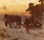 Alfred von Kowalski Wierusz A Journey In Winter painting